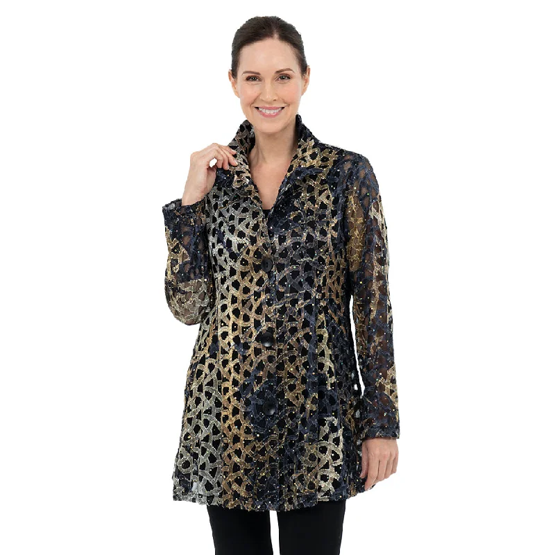 Damee Vibrant Golden Soutache & Sequin Jacket - 300-GLD - Size S Only!