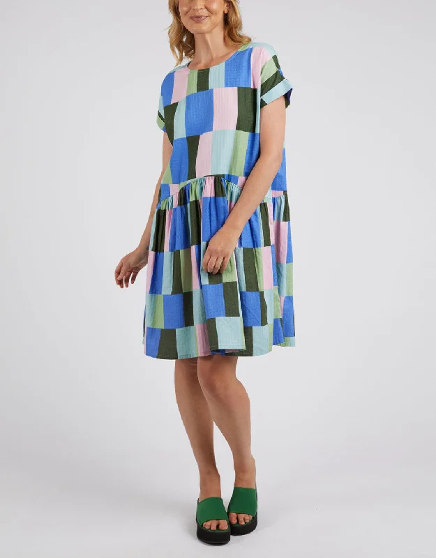 Odyssey Dress - Blue/Green Print