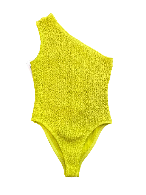 Bottega Veneta One-Shoulder Crinkled Swimsuit UK S