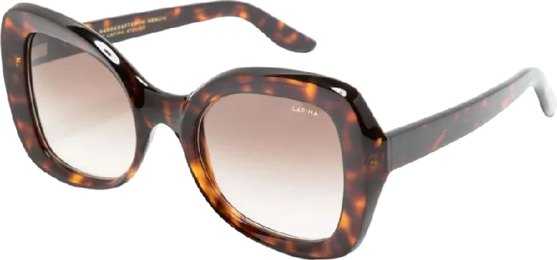 Lapima Brown Tortoise Isabel Oversize-frame Sunglasses In Case One Size