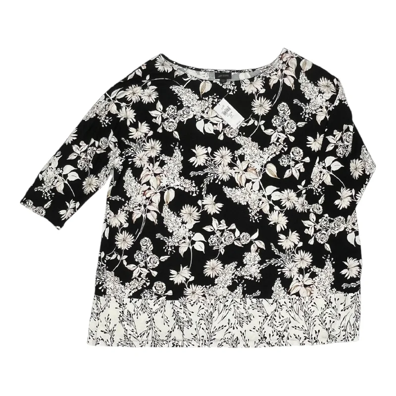 Top 3/4 Sleeve By J. Jill In Black, Size:2X