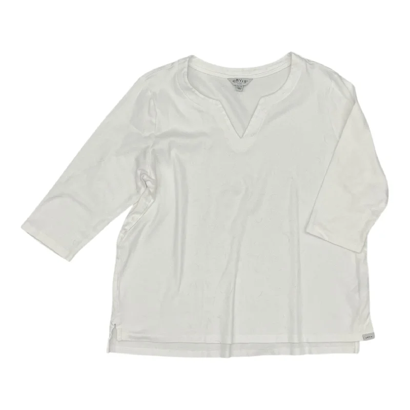 Top 3/4 Sleeve By Orvis In White, Size:Xl