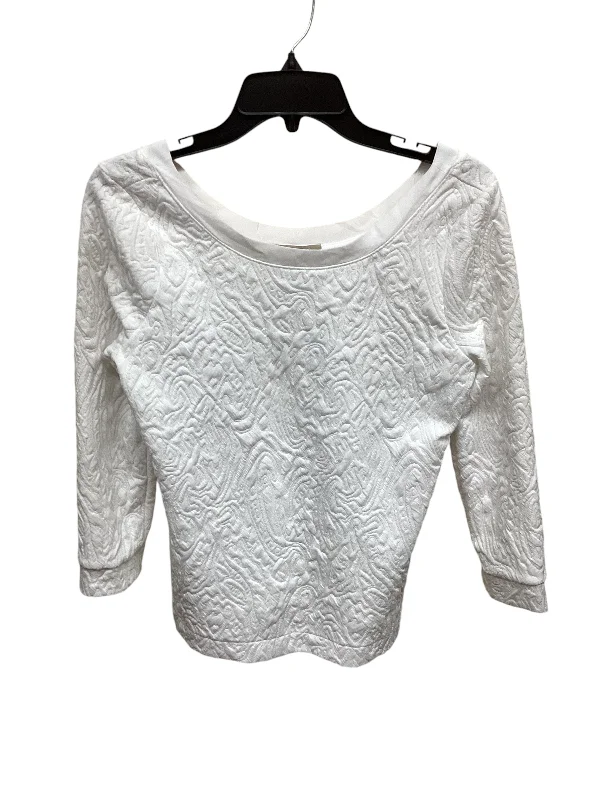 Top Long Sleeve By Banana Republic In White, Size: S