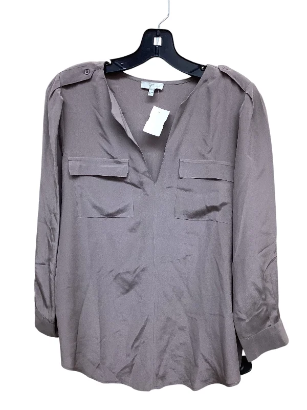 Top Long Sleeve By Joie In Brown, Size: 1x