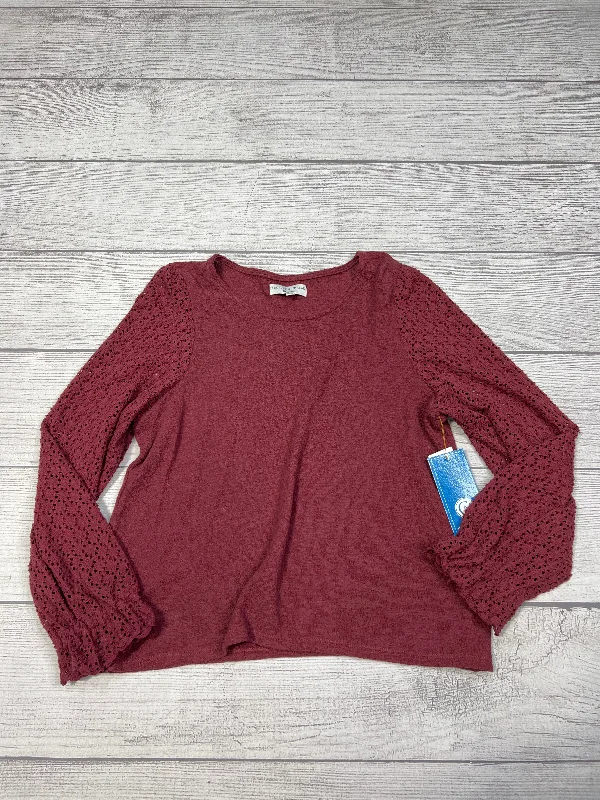 Top Long Sleeve By Madewell In Maroon, Size: M