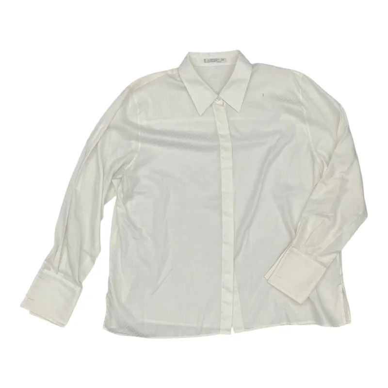 Top Ls By Foxcroft In White, Size:1X