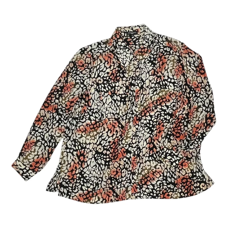 Top Ls By Notations In Leopard Print, Size:2X